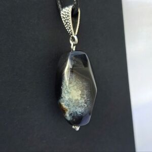 Black Agate Pendant Necklace